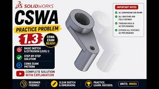 CSWA Problem 1.3 in SolidWorks 🔥 | Step By Step Solution (Hindi) #solidworks #ramscad