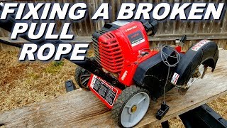 Broken pull rope fix on Troy Bilt edger