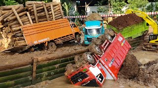 SUPIR TIDAK SABAR AUTO TERGULING ‼️RC   DAM TRUK DAN TRUK BERMUATAN KAYU MELINTASI JALAN SEMPIT by rc komuniti 44,929 views 2 months ago 12 minutes, 5 seconds