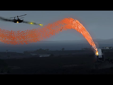 MiG-29 and Attack Helicopter shot down by C-Ram and AA Missile - Military Simulation - ArmA 3