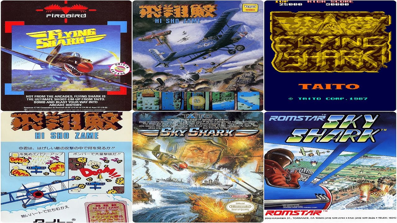 Borsuk Retro Gry TV: KONWERSJA - FLYING SHARK / SKY SHARK (arcade gameplay + konwersje)