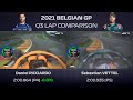 Ricciardo vs Vettel Q3 Lap Onboard Comparison | 2021 Belgian GP