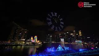 Singapore Marina Bay Countdown 2020 in style with Times Square Clock Sound Effect