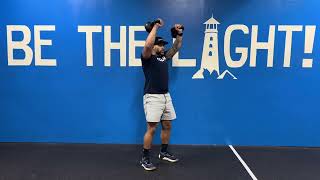 IXP Kettlebell- Complex, Reverse Lunge, Bent Over Row, Clean, Front Squat to Overhead Press