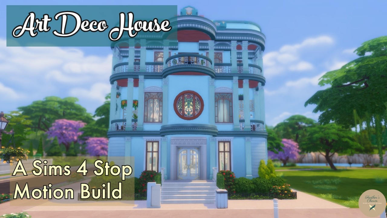 Art Deco House | A Sims 4 Stop Motion Build | No CC