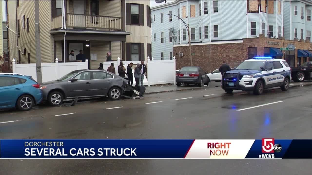 Police searching for driver who struck bicyclist, multiple cars in ...