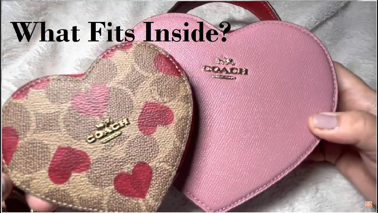 4 DIFFERENT WAYS to USE the Coach HEART Coin Case With Heart Print, WHAT  FITS INSIDE