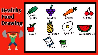 healthy food drawing|drawing healthy food|10 healthy food drawing