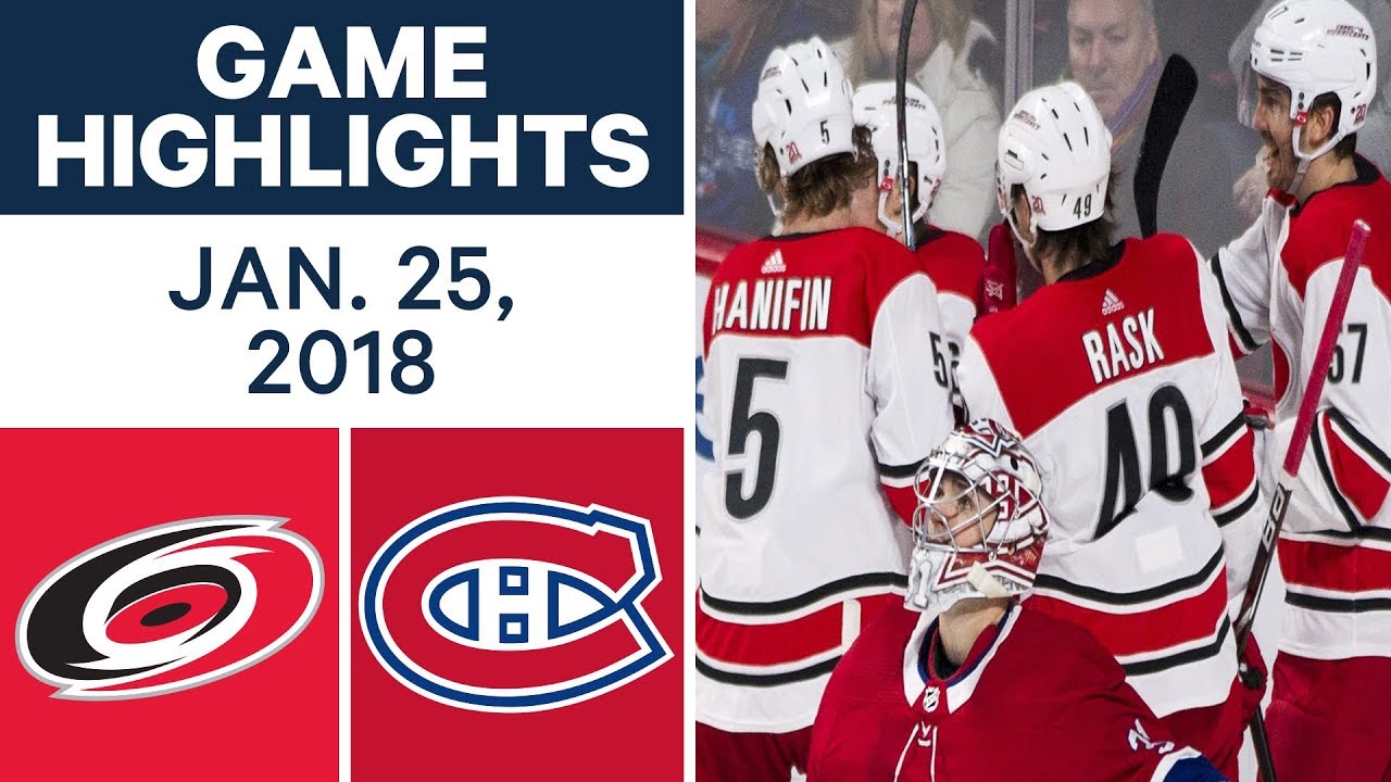 NHL Game Highlights | Hurricanes vs. Canadiens - Jan. 25, 2018
