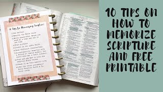 10 Tips on How to Memorize Bible Verses | Scripture Memory Tips | FREE Printable | Creative Faith