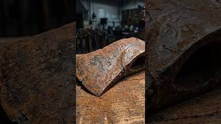 Rust-Encrusted Axe Head Transforms Under the Foaming Treatment #beforeandafter #satisfying #asmr
