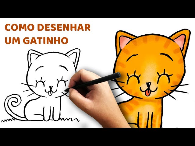 Como desenhar um gatinho kawaii - Curso de Desenho - Eu que Desenhei