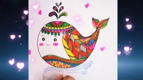 Vẽ cá voi đơn giản nhiều màu sắc/How to draw Whale-Mandala Art #huongdanve #drawing #@bluesky-draw