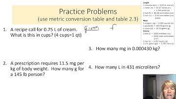 2 Measurement and Problem Solving video part 2