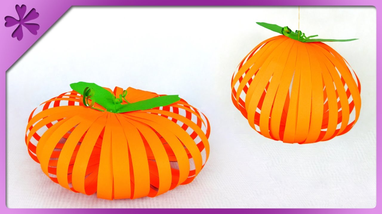 DIY Paper pumpkin, Halloween decoration (ENG Subtitles) - Speed up #269 ...