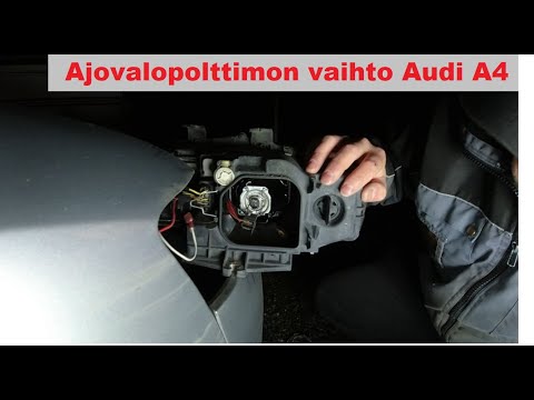 Audi A4 B6 - Ajovalopolttimon vaihto