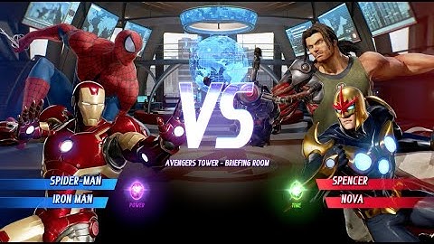 MARVEL VS. CAPCOM: INFINITE Spiderman,Ironman vs Spencer,Nova