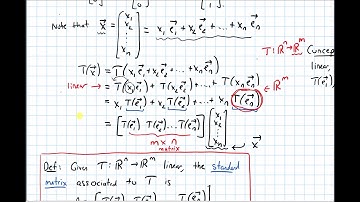 1.8-1.9 Linear Transformations--Standard Matrix (Video 3)