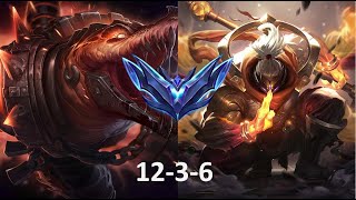 [YXY Renekton] vs. Jax | Full Match-up | Super Server Diamond | 12.12 | Subbed