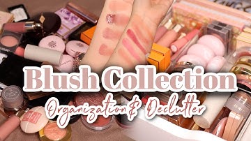 MY BLUSH COLLECTION! W/ SWATCHES + ORGANIZATION & DECLUTTER!