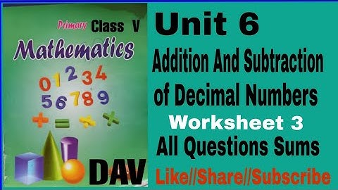 DAV Class 5 Maths Unit 6 Worksheet 3 All Questions Solved@EASY MATH