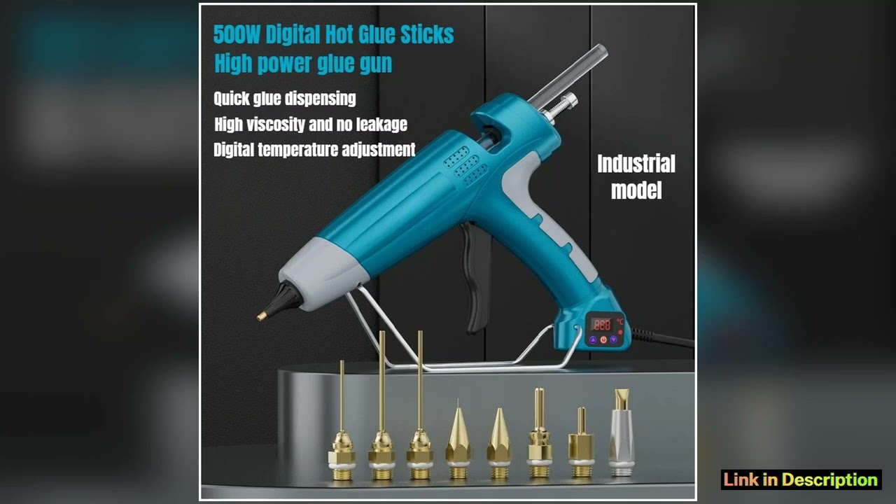 500W Industrial Hot Glue Gun Digital Temperature Control High Power Silicone Gun with Replaceable