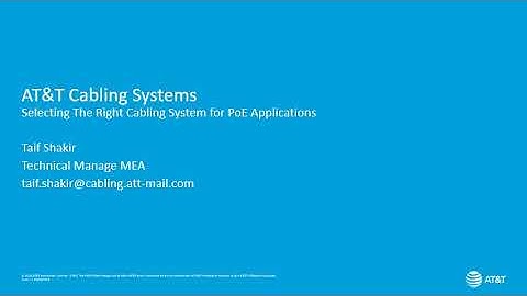 Selecting the right cabling system for POE Applications.