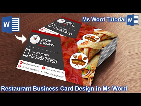 Professional Restaurant business/Visiting card Design in Ms Word Tutorial !