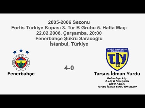 Fenerbahçe 4-0 Tarsus İdman Yurdu 22.02.2006 - 2005-2006 Turkish Cup 3rd Round Group B Matchday 5