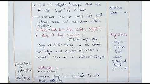 4th class Maths lesson plan ( many objects- different shapes 3)