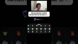 BRO SAID EVERYONE TO CHOOSE HIM EVERYTIME FOR THIS GAME 😭🕊#twitch #packdraw #casino #bigwin #viral
