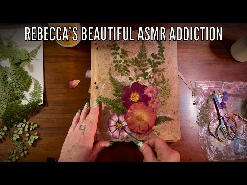 ASMR Making a Rustic Journal with Dried Flowers! (Whispered version) Delicate crinkles