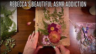 ASMR Making a Rustic Journal with Dried Flowers! (Whispered version) Delicate crinkles