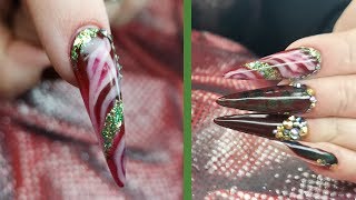 christmas cane candy nail