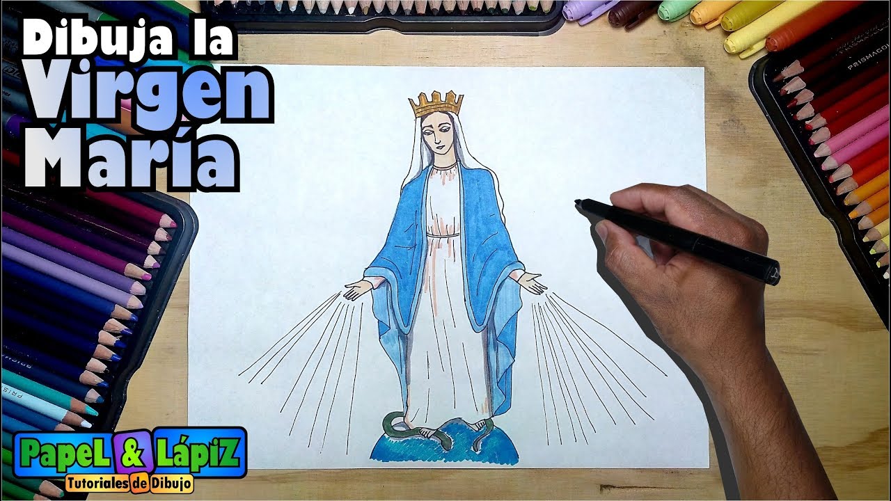 Aprende a dibujar y pintar la Virgen María - YouTube