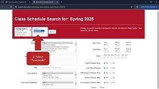 School of Extended Learning: How to Search for Classes and CRNs
