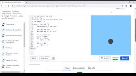Challenge Bouncy Ball Khan Academy