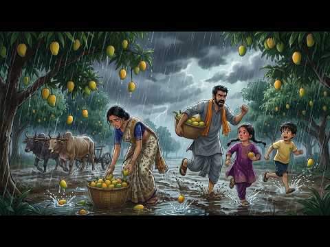 We Were Harvesting Mangoes… Then the Storm Came ⚡ | Cozy Village ASMR