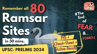 🔥 Remember all RAMSAR SITES in 30 mins | 🤯Most Unique (MCQ+PYQ) approach for UPSC-Prelims 2024