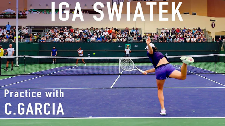 Iga Swiatek & Caroline Garcia Practice [Indian wells 2024]