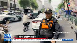 Así cayó un ladrón que le arrancó una cadena a una mujer en el Centro Histórico de la CDMX | Zea