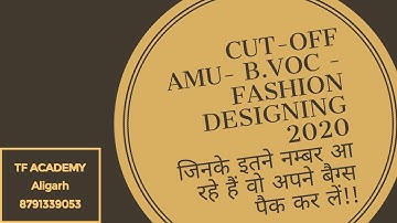 amu b.voc cutoff 2020 II amu b.voc 2020 ki cut-off kitni jayegi II amu controller