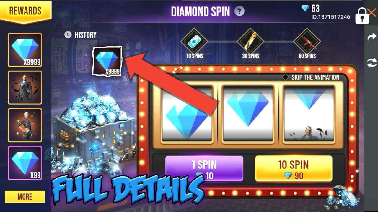 Free Fire New Diamond Spin !! I Tried 9999💯🔜 - YouTube