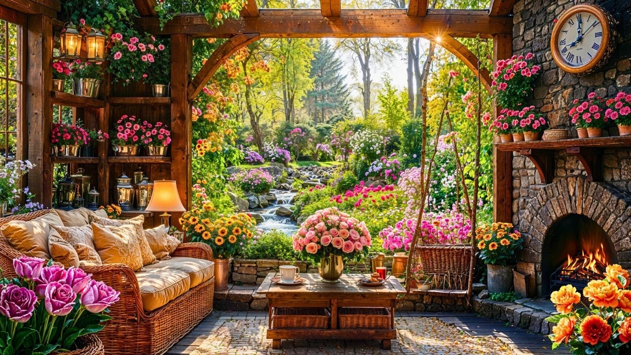 🔴 LIVE 🌿☕ Dreamy Garden Jazz | Cozy Café Ambience, Soft Piano & Smooth Jazz for Study & Relax ✨🎶