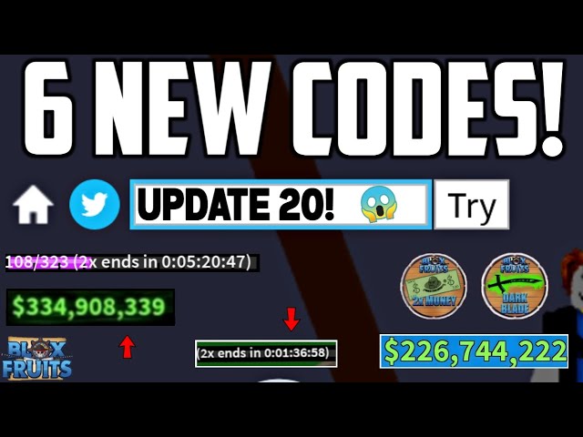 New bloxfruit update 20 codes #bloxfruits #blox #fruits #roblox #codes, codigos  update 20