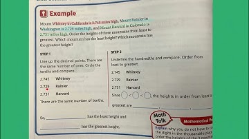5th grade GoMath lesson 3.3 compare & order decimals