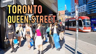 Toronto Queen Street Downtown walking Tour Canada 4K