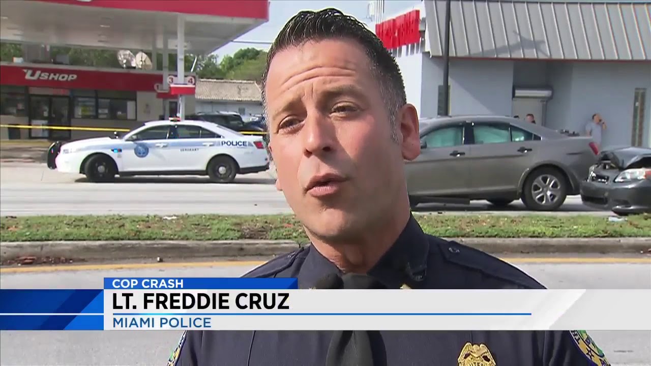 Miami police officer injured in apparent hit-and-run crash - YouTube