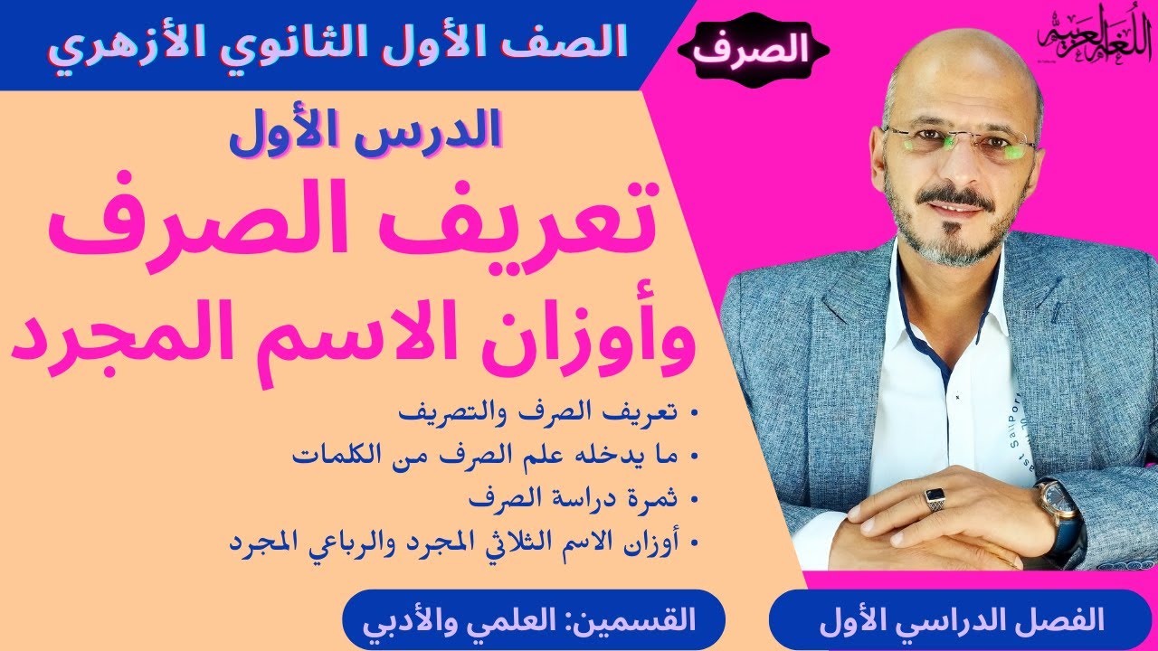 (1) تعريف الصرف وأوزان الاسم المجرد