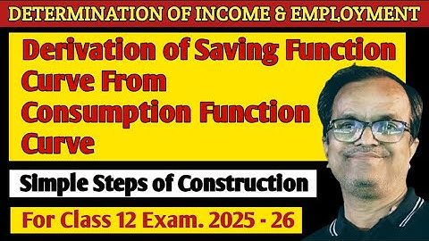 Derivation of Saving Curve from Consumption Curve | Determination of Income and Employment Class 12